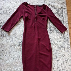 Fashion Nova Burgundy Dress Size Small